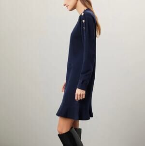Derek Lam Blue Sweatshirt Mini Dress SMALL Oversized Comfy Preppy Designer $300